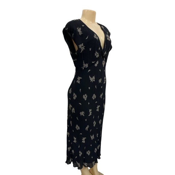 Jones New York Women's Black Floral Art Empire Waist Maxi Dress Sz 14 - Picture 2 of 6